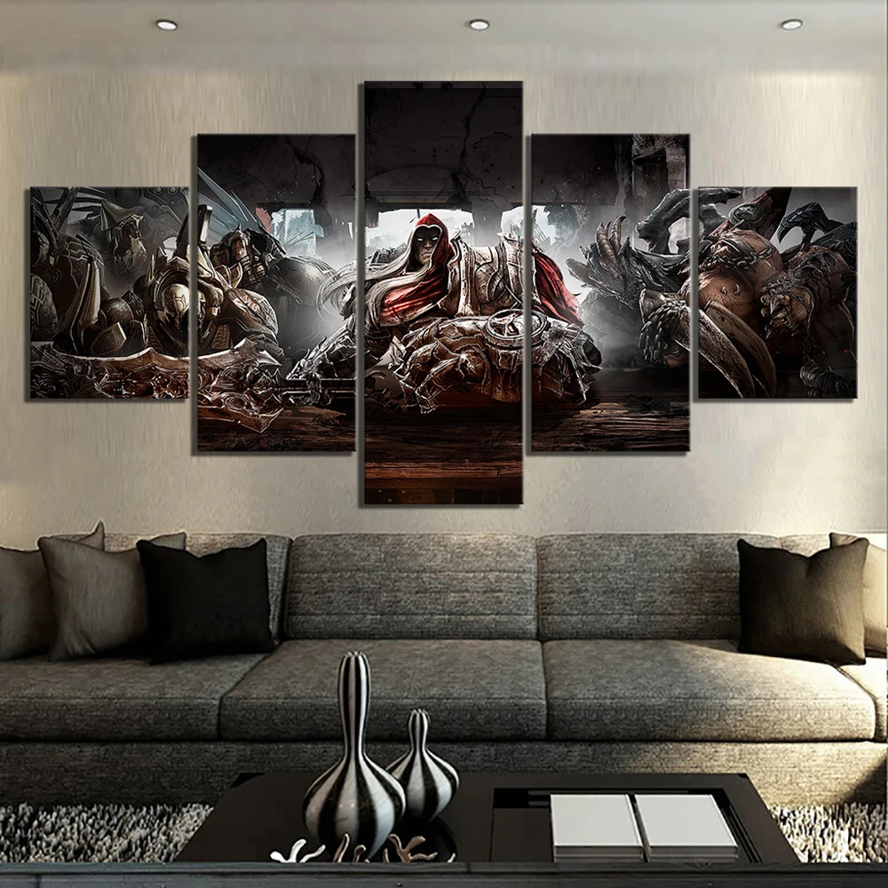 5 шт Darksiders плакат видеоигры Картины фантазия Wall Art рыцарь войны картины настенные для домашнего декора стены искусства