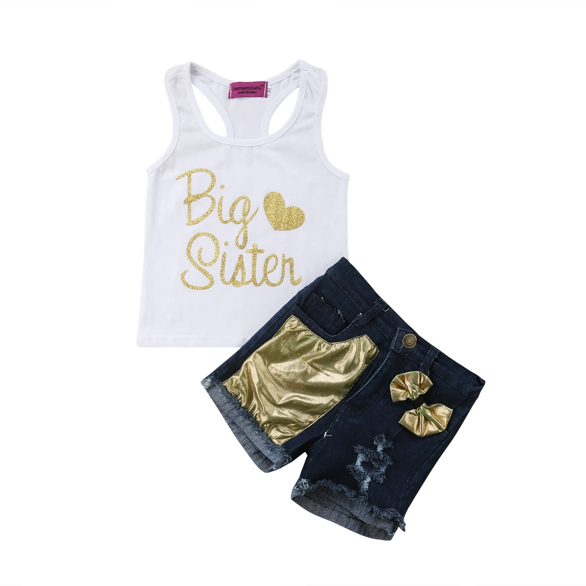 

Toddler Newborn Baby Girls Outfits Clothes Sets Summer T-shirt Vest Cotton Shorts Cute 2PCS Clothing Set Girl 1-6T