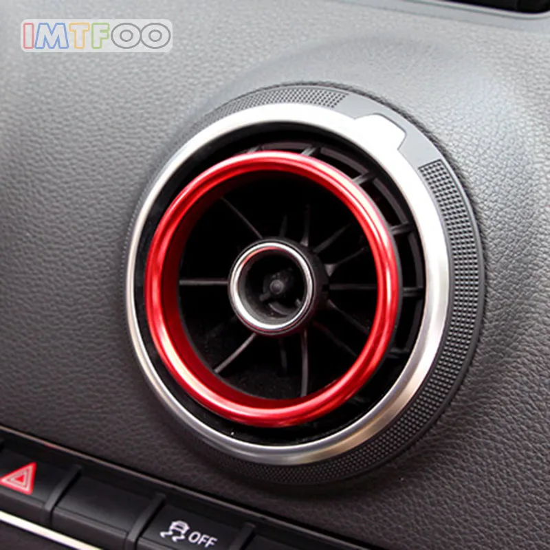 

4PCS INTERIOR AIR VENT OUTLET RING TRIM STICKER FOR AUDI A3 8V 2012-2015 ACCESSORIES CAR-STYLING