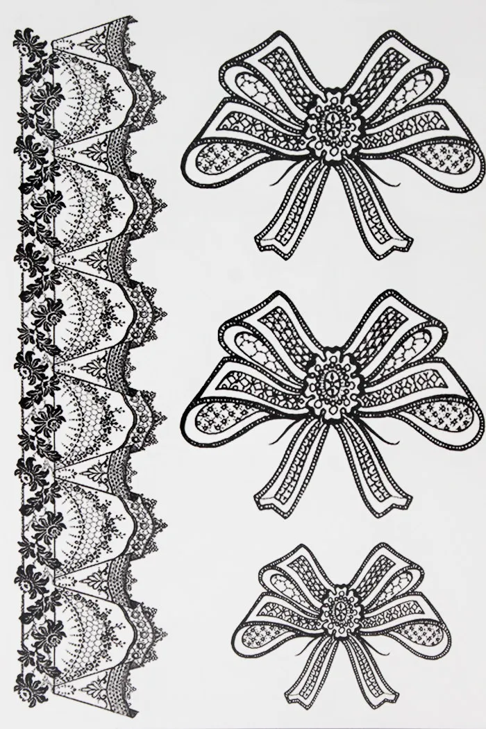

Leg Ribbon Beauty Bow Tattoo 21 X 15 CM Sized Sexy Cool Beauty Tattoo Waterproof Hot Temporary Tattoo Stickers