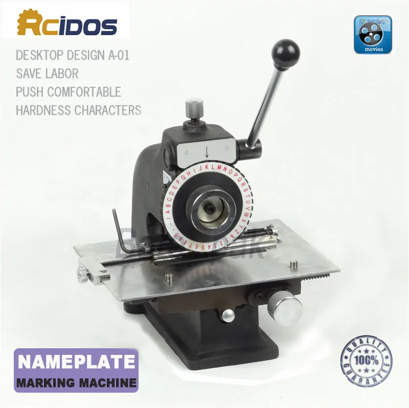 

A-01 Manually nameplate marking machine,aluminum labeling coding machine,equipment parameter label printer(2.5/3/4/5mm optional)