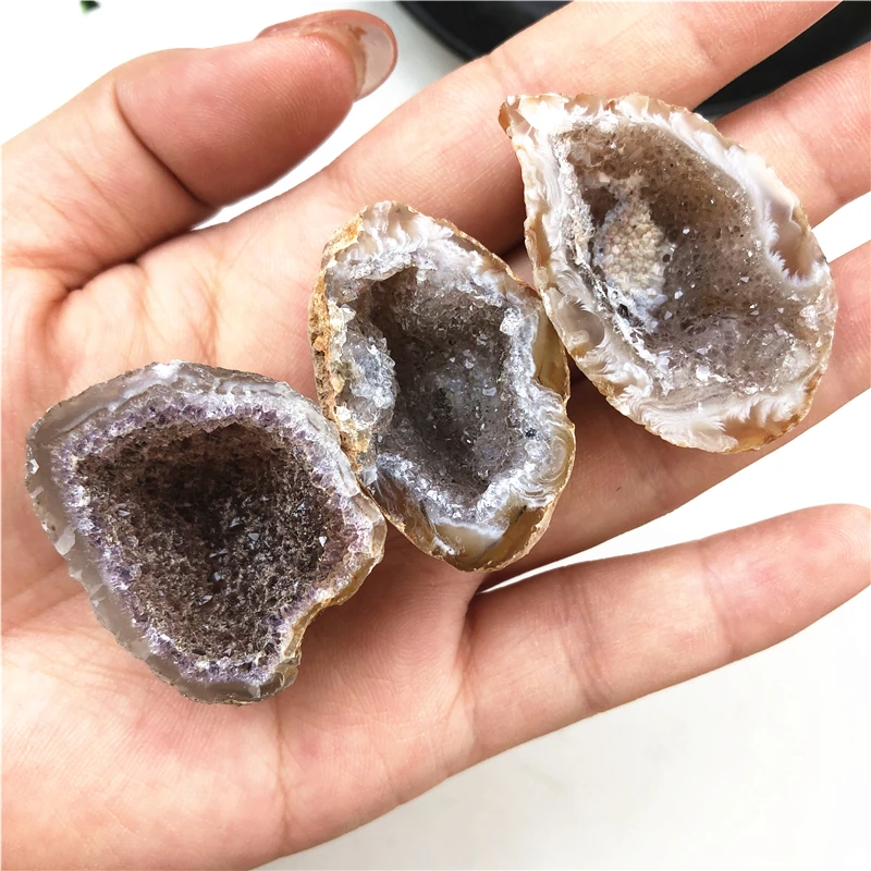 1 шт. натуральный агат геоды сырье срез камня Мини DIY половинки Исцеление Коллекция натуральный камень кристалл
