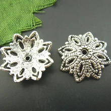 Doreen Box Lovely 60 шт. античные серебряные цветочные концевые бусины шапки 16 мм диаметр.(B01359