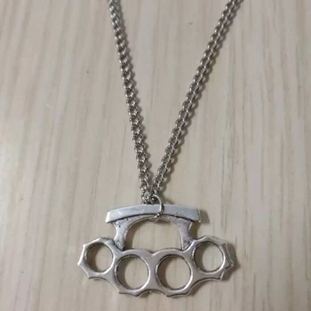 십자가 요정 덤벨 숨겨진 버튼 황동 너클 먼지떨이, 매력 진술 스웨터 체인 목걸이 펜던트 쥬얼리