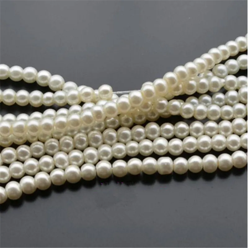 Loose 3mm 10mm Pearl White Color Fake Pearl Diy Hand Craft Round