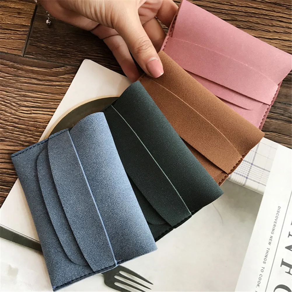 

Small Wallet Women Cute Student Coin Purses Mini Money Pocket Frosted Female Short Wallet Soft Coins Bag Pumping Belt