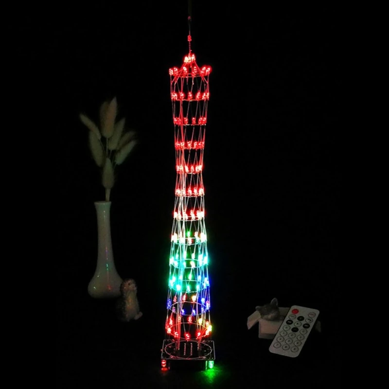 DIY светодиодный LightCanton Tower Набор беспроводной пульт дистанционного управления электронный набор музыкальный спектр паяльные наборы DIY игрушка для Тренировки Мозга