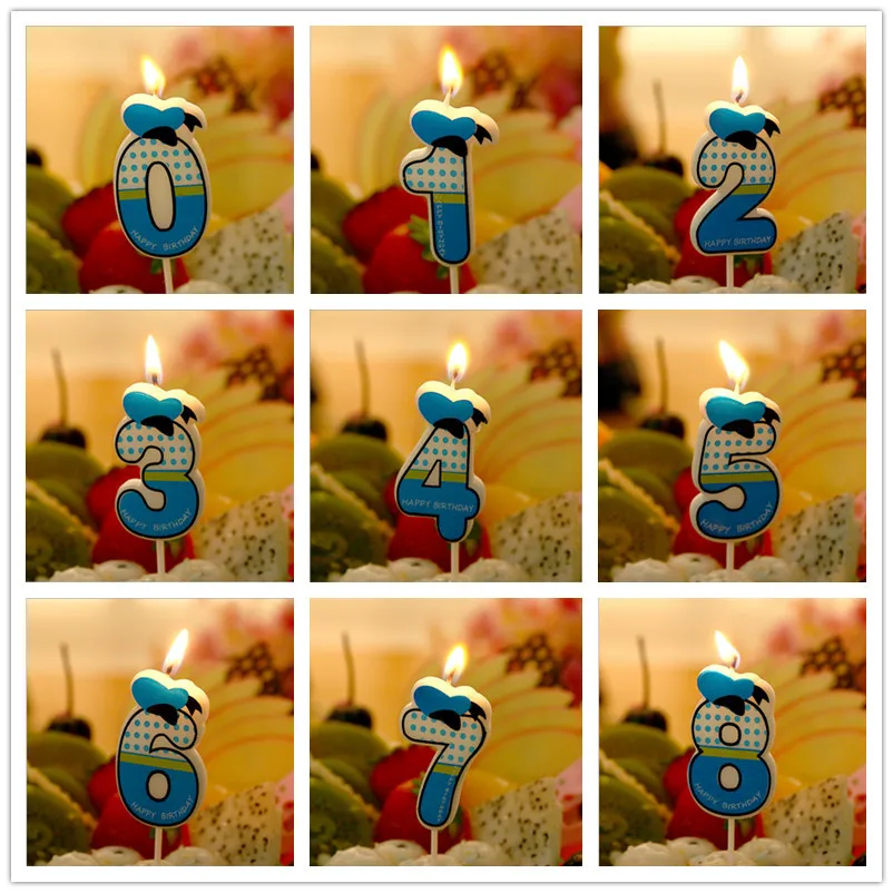 Номер 0-9 Микки Минни Маус Свеча Для детей день рождения свеча украшение торт Кекс Топпер украшения для вечерние