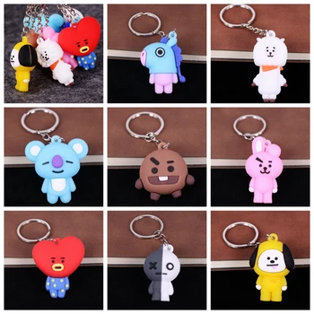 

Cute 3D Cartoon Silicone Keychain PVC Kids Keychain Key Holder Car Bag Pendant Charms Fans Fashion Gift