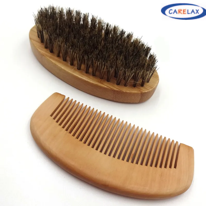 2Pcs Men's Beard Brush Kit Set Boar Bristle Shaving Brush Verawood