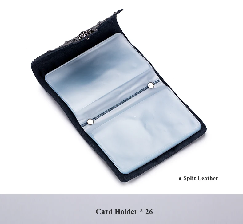 Lomelobo Split Leather Unisex Card Holder Alligator Women credit cards Wallet Men ID Card Purse Ladies Fashion Bank Cards Wallet HCL406 Details (01)