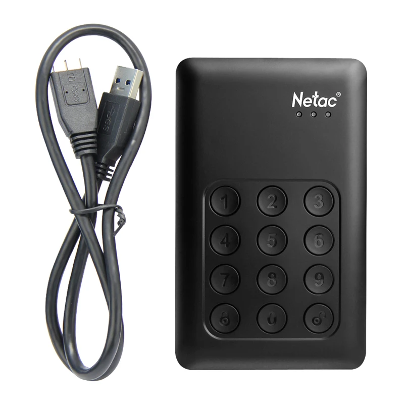 Original!!! Netac K390 1TB 2TB USB 3.0 2.5" Portable HDD AES Hardware Encryption Mobile External Hard Disk Drive for Desktop PC