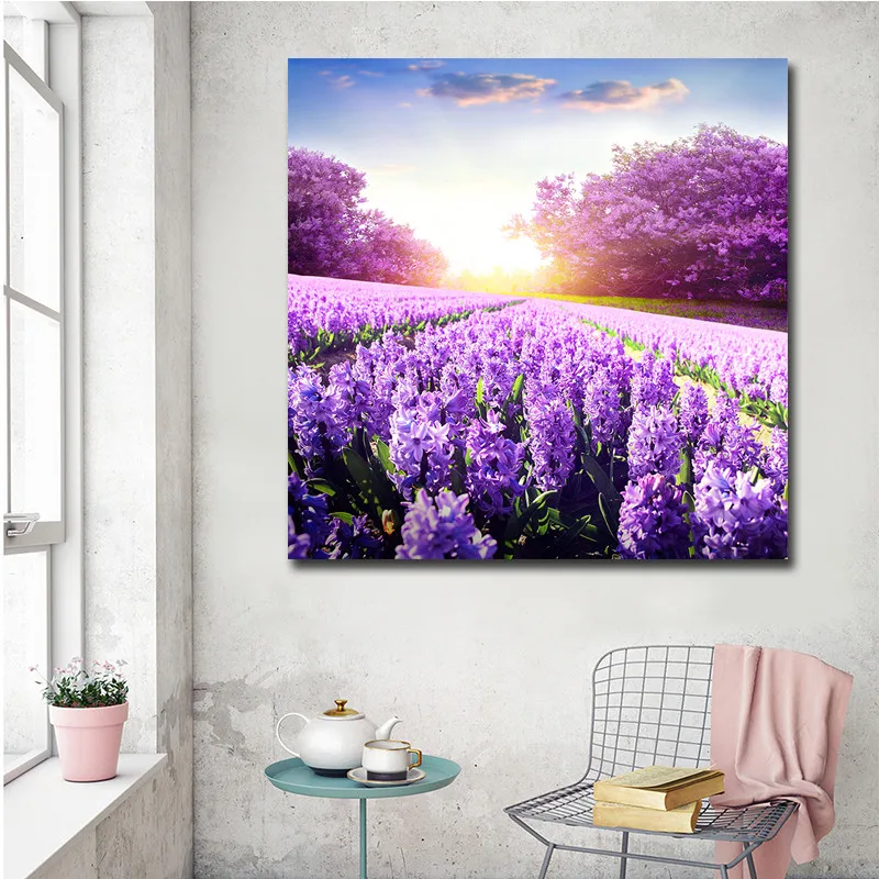 

Modular Pictures Modern Canvas Unframed HD Printed 1 Piece/Pcs lavender Landscape Home Decor Living Room Wall Art Painting