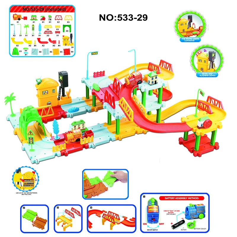 

Magical DIY racing track set,Big Size High Quality Cheap race track accessories with light and music gift for children boy girls