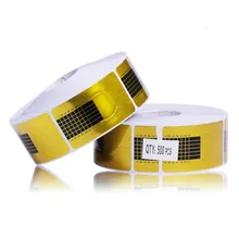 500pcs Each Roll Golden Horseshoe shape Forms Nail Art Sculpting Acrylic UV Gel Tips Telfon Nail Forms Guide Extension