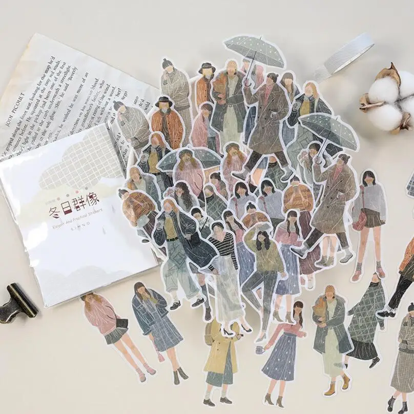 60 шт. японская Зимняя серия нот бумага Васи стикер украшения DIY ablum дневник в стиле Скрапбукинг этикетка кавайная наклейка