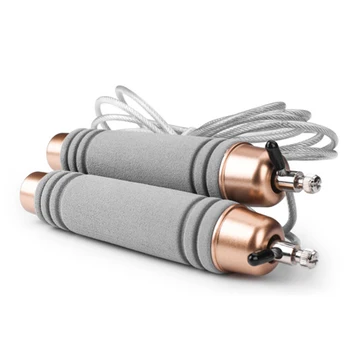

elenxs Adjustable Steel Wire Jump Rope With Ball Bearing Foam Handles for Fitness Workouts