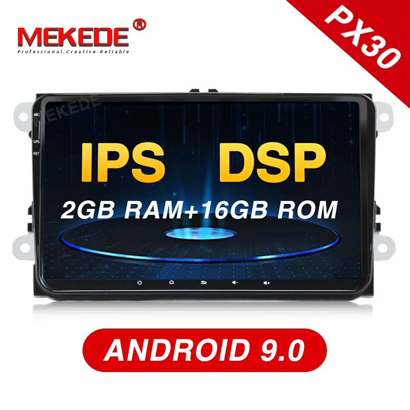 Автомобильный мультимедийный плеер Mekede PX30 DSP + IPS android 9 0 навигация GPS DVD для