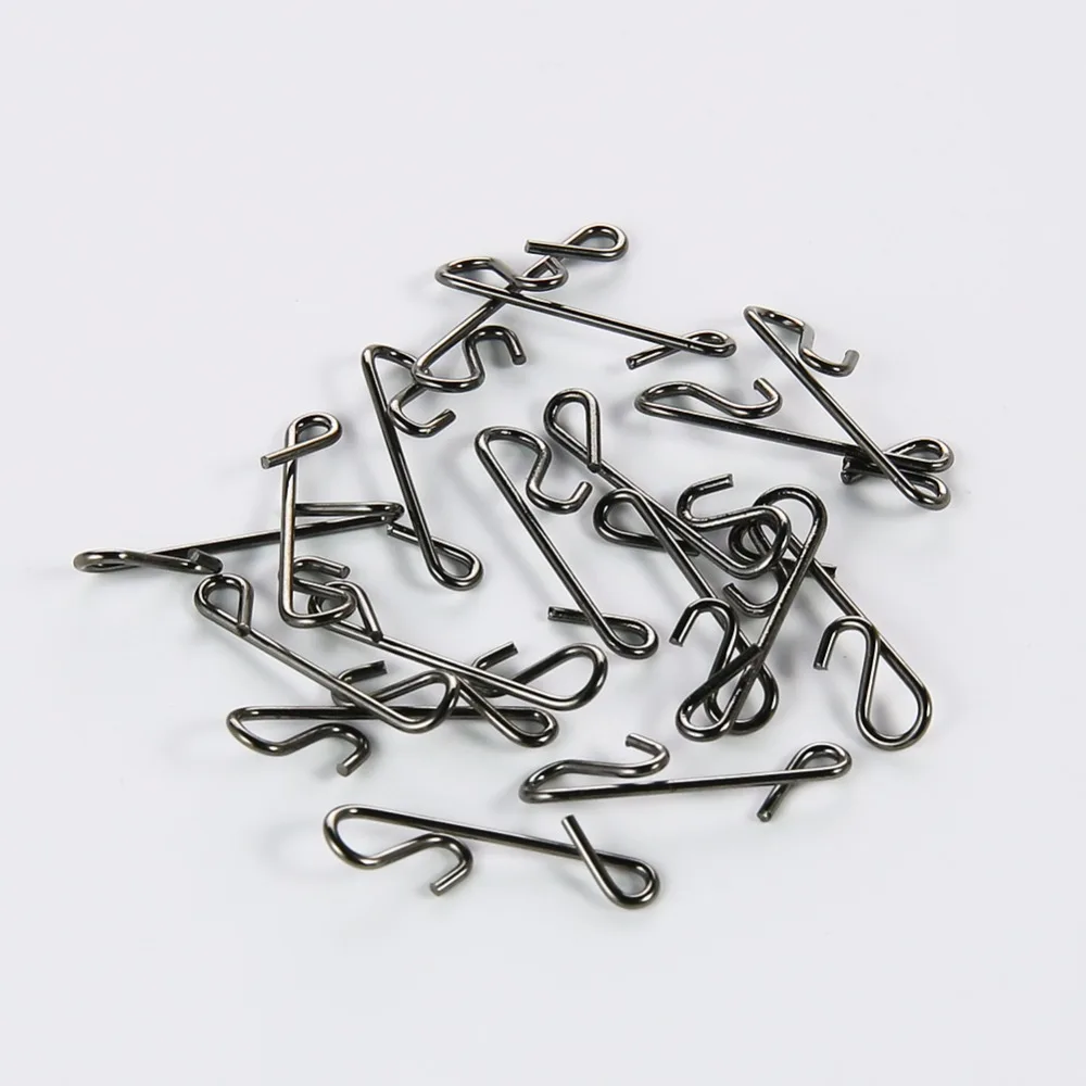 100pcs/lot Stainless Fishing Line Wire Fishing Connector Barrel Swivel Accessories Snap Pin Without Knot Tackle Tool Lure Kit