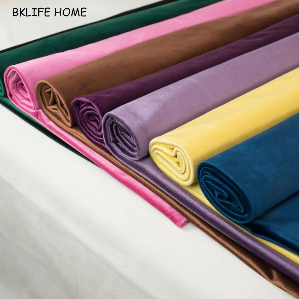 

150CM Velvet Fabric Velour Fabric Table Cloth Table Cover Upholstery Curtain Cushion Pillow Fabric Red Green Brown Blue DIY