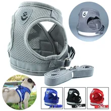 Breathable Mesh No pull Cat Dog Harness and Leash Set Puppy Adjustable Reflective Vest Harness for Small Medium Dog XS/S/M/L/XL
