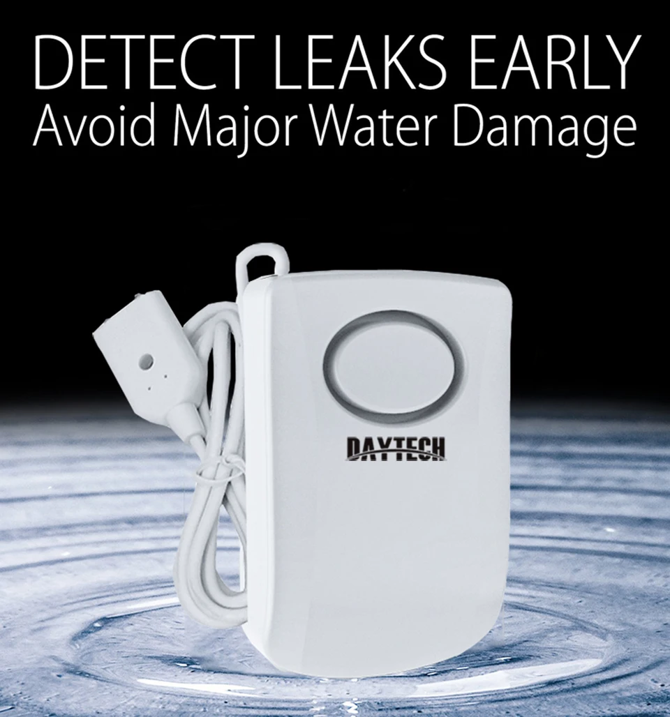 DAYTECH беспроводной уровень воды сигнализации детектор сигналов тревоги домашней безопасности независимый датчик утечки воды 130dB