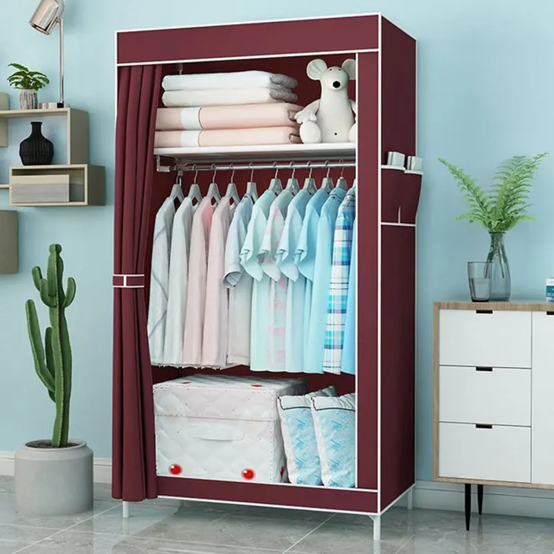 Student Single Cloth Wardrobe Folding Bedroom Small Closet Space