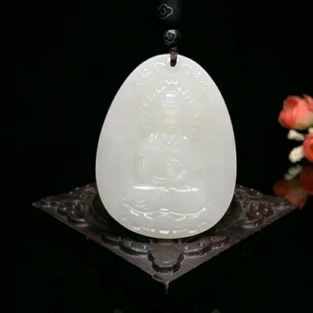 

h49#Exquisite Hetian Jade Flame Guanyin Pendant