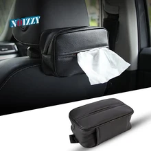 NOIZZY Автомобильная интерьерная Сумочка для салфеток сумка на спинку кресла зажим с пряжкой кожа черный подвесной чистый Органайзер аксессуары модный автомобильный Стайлинг