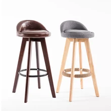Американский твердый деревянный барный стул Ретро Барный стул современный простой высокий стул стойка вращающийся креативный барный стул