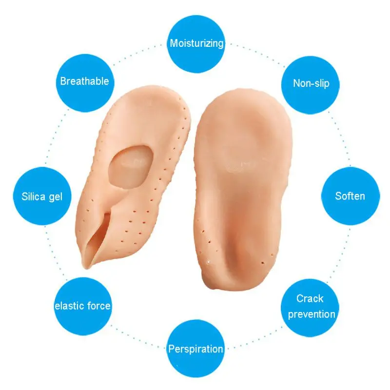 1 пара, инструмент для защиты ног от фасциита, полная длина, силиконовые гелевые носки, трещины, подошвенные, дышащие, для йоги, носки для ног