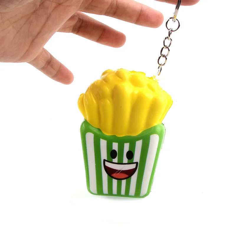 Jumbo мягкая игрушка из мягкого полиуретана, медленно поднимающаяся растягивающаяся игрушка, кавайный мультяшный цветной фри, снимающий давление, детские игрушки, подарки на рождение