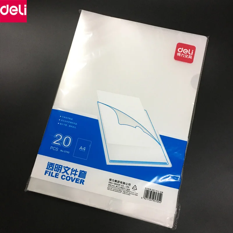 Deli Transparent A4 File Folder Presentation Folder Bag File Cover ,20 Sheets/Pack, Office School Supplies Deli Transparent A4 File Folder Presentation Folder Bag File Cover ,20 Sheets/Pack, Office School Supplies