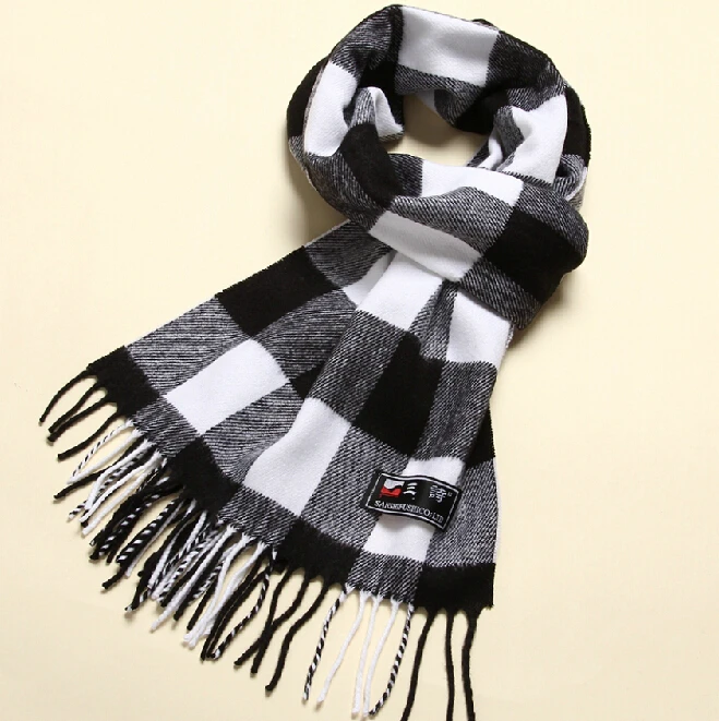 Новинка 2014 стильные осенние и зимние шерстяные унисекс шарфы в клетку черного