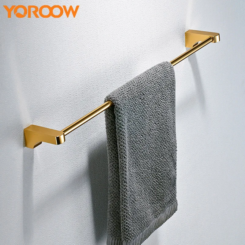 

Gold Towel Rack Space Aluminum Bathroom Golden Towel Hanger Holder Rail Bath Shower Standing Clothes Shelf Accessories SL0004