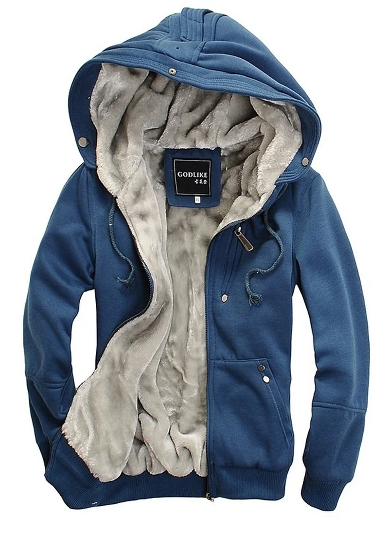 

ZOGAA 2019 Fashions Men's Winter Autumn Blank Pattern Bomber Men Vintage Thick Fleece Jackets Men Hooded Winter Warm Jackets