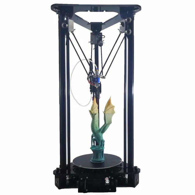 Cheap Easy to use T1 kossel diy delta 3d printer kit with multi-language 3.5" touch screen auto feeding filament smart hotbed leveling