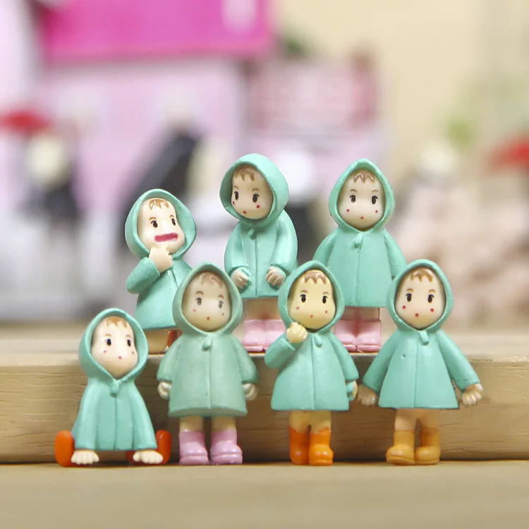 Hayao Miyazaki Totoro Pose DIY Landscaping raincoat Xiaomei micro landscape gardening ornaments Action Figure doll font