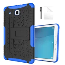 Amor resistente silicone duro caso para samsung galaxy tab e 9.6 t560 t561 tablet capa para samsung tabe t560 caso + filme + caneta