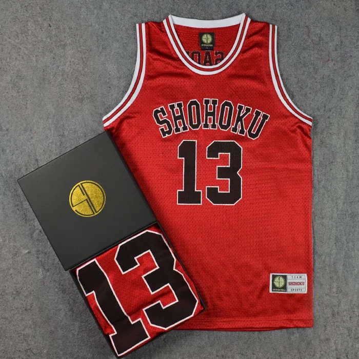

Slam Dunk Cosplay Costumes Shohoku #13 Satoru Sasaoka Basketball Top Jerseys Men's Sleeveless Jersey Anime Cosplay Costume M-XXL