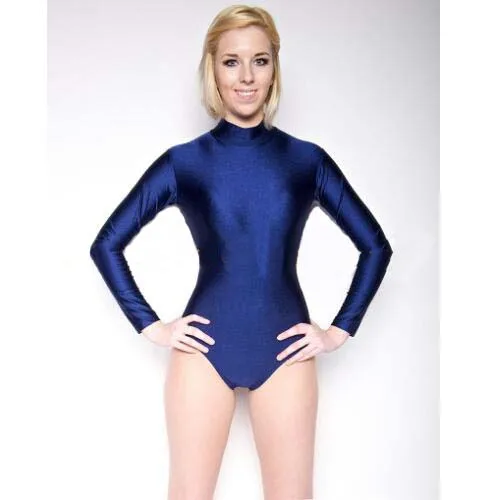 navy blue long sleeve bodysuit