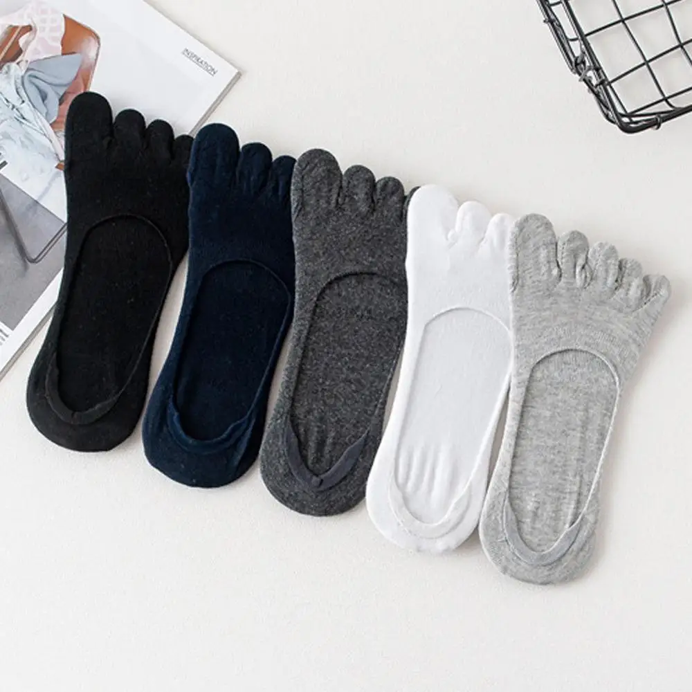 Носки с открытым носком, дышащее волокно из бамбука, мужские повседневные Мягкие облегающие носки, оптовая продажа