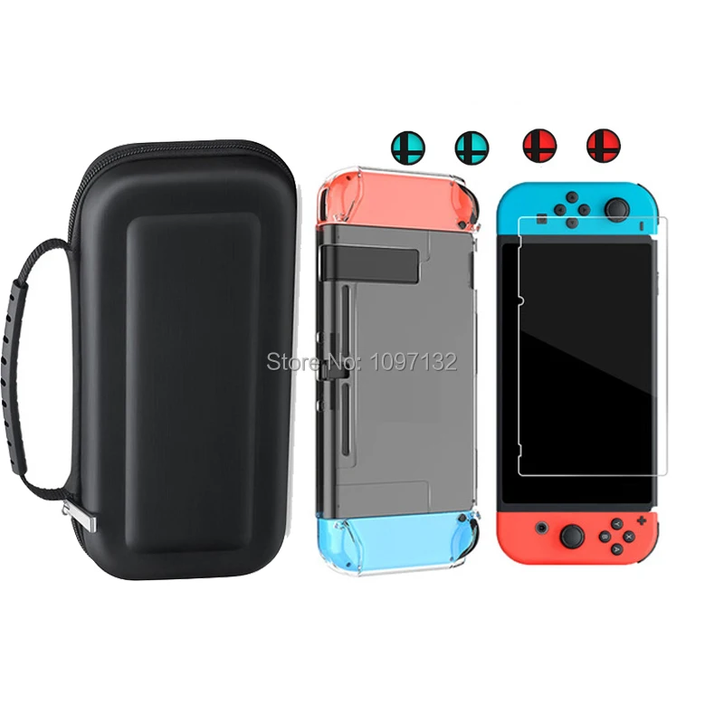 9 в 1 для консольный переключатель Nintendo аксессуары для переноски защитный чехол для хранения и стеклянная пленка для NS& JoyCon контроллера - Цвет: B
