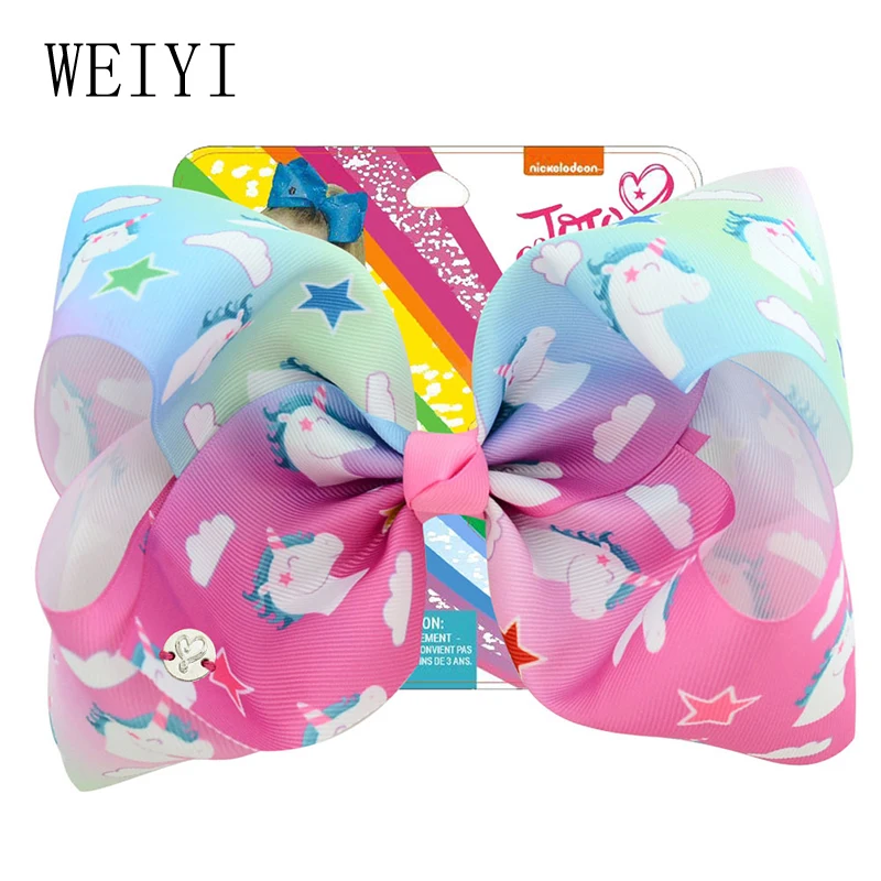 

Cartoon Bowknot Hairpin Baby Girls Exquisite Headdress Unicorn Style Handmade Polyester Ribbon Children Bowknot Hairpin 833-j