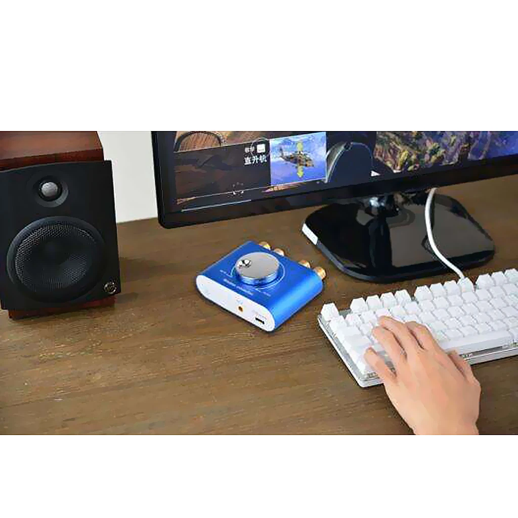 F900 Bluetooth Stereo Amplifier Mini Wireless Audio Subwoofer Volume Control Heavy Bass Audio Power Amp for Home HiFi Stereo