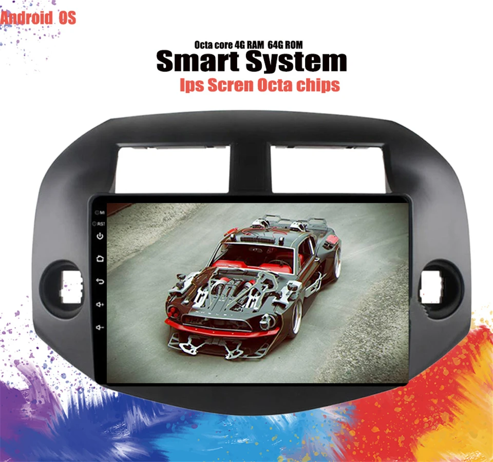 Sale IPS Car Multimedia player Android 9.1 2 din car dvd gps navigation For Toyota RAV4 Rav 4 2007-2011 car radio stereo BT Cassette 4
