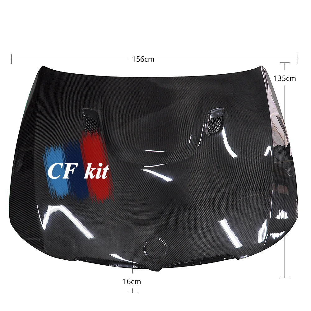 

CF Kit M3 Style Bonnet Hood For BMW 3 Series E90 Real Carbon Fiber Car Hood 2005-2008 Hood Vents Cover Body Kit Car Styling