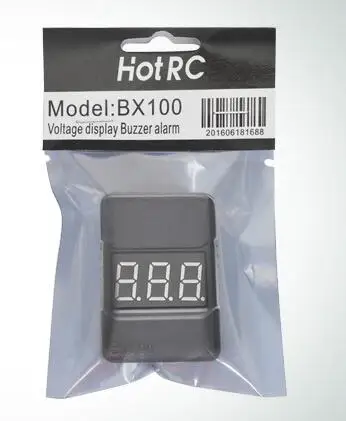 50 шт./кор. Hotrc низкая Напряжение метр тестер BX100 Высокая Точность 0,01 V 2 In1 провод с силикатной гелевой Батарея светодиодный 1 S-8 S Звуковой сигнал - Цвет: Black