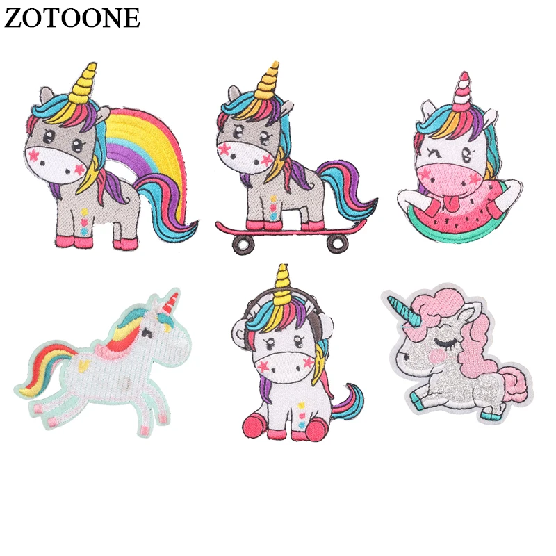 

ZOTOONE Unicorn Patch Stickers Iron on Patches for Clothing Patchwork DIY Fashion Unicorns Clothes for Children Applique
