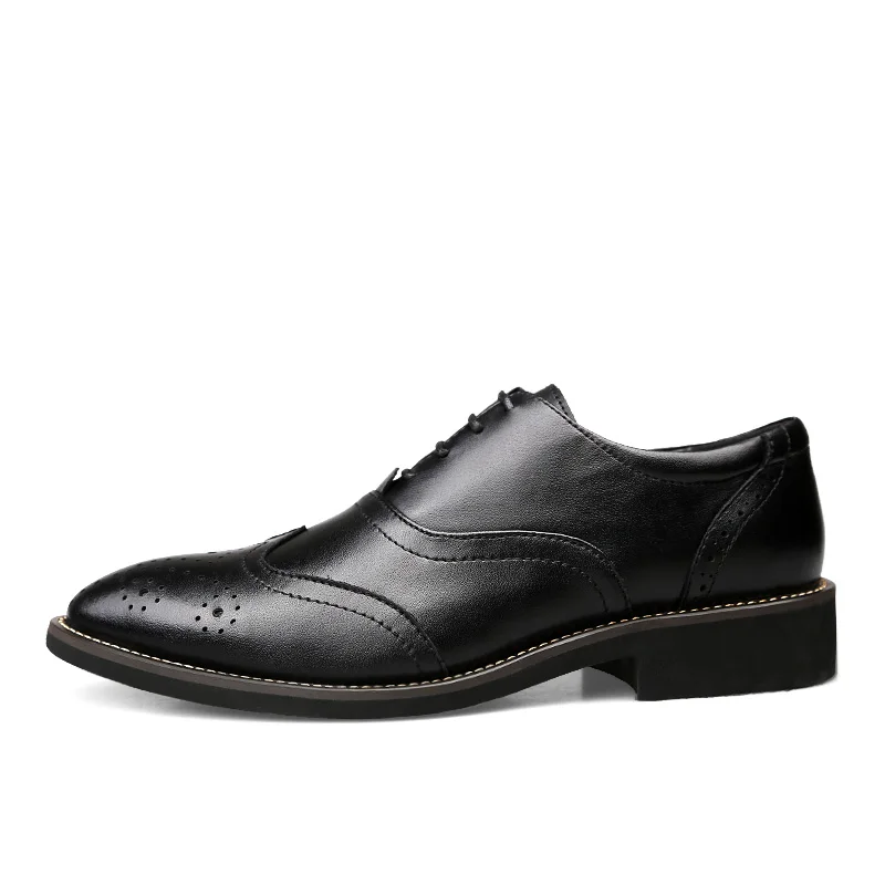 elegant shoes men genuine leather italian designer business dress male footwear luxury brand classic brogue oxford shoes for men (2)